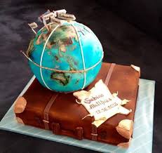 Weltkugel - Globus mit Koffer | Koffer kuchen, Hochzeitstorte urlaub, Globus  kuchen