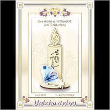 Dazu holen sich die meisten anregungen im internet und. Holzkerze Zum 70 Geburtstag Mit Klammer Kinderleicht Jeder Kann Basteln