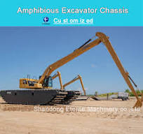 Amphibious Excavator Chassis Hydraulic Dredging Excavators Amphibious  Floating Pontoon