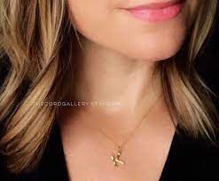 Mini Gold Bamboo Initial Necklace Small Bamboo Letter Pendant Etsy Initial Necklace Gold Fill Necklace 14k Gold Filled Necklace