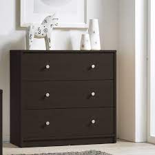 Modern 3-drawer Chest Bedroom Bureau In Dark Brown Wood Finish Drawer Chest Bedroom Chest Of Drawers 3 Drawer Chest