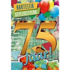 Van Harte Gefeliciteerd 75 Jaar Wenskaarten Groothandel Poskaart