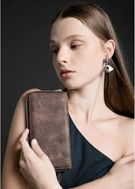 Buy BROMEN Womens Wallet Leather Large Wristlet Phone Holder Zip Around  Clutch Purse Retro Coffee at Amazon.in