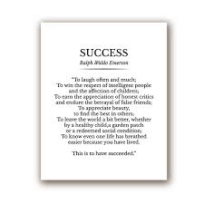 Success Ralph Waldo Emerson Poem Print Inspirational Quotes Vintage Poetry Poster Literature Wall Art Canvas Painting Home Decor Painting Calligraphy Aliexpress