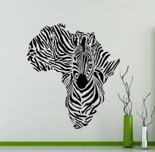 Africa Map Silhouette Creative Special Zebra Wall Mural Cool Animal Wall Sticker Vinyl Removable H Zebra Wall Black And White Art Drawing African Art Paintings
