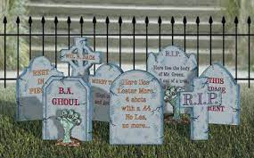 Use black paint to add details to the tombstone. Pin Tombstones Scary Tombstone Sayings For Halloween On Pinterest Halloween Tombstones Halloween Yard Displays Halloween Tombstone Sayings