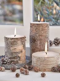 Birch Candles With Glitter Christmas Candle Decorations Birch Candles Candle Decor