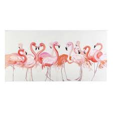 Toile Flamants Roses 140x70 Sur Maisons Du Monde Piochez Parmi Nos Meubles Et Objets Deco Et Faites Le Plein D Inspirat Flamant Rose Peinture Flamant Flamant