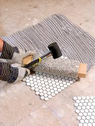 Low temperature resistant bathroom mosaic tiles , glass mosaic floor tile. Installing Mosaic Floor Tile Better Homes Gardens