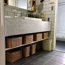 バス トイレ 無印良品 ikea かご収納 洗面台の下 などのインテリア実例 2018 02 10 10 33 35 roomclip ルームクリップ 洗面台 収納 かご 収納