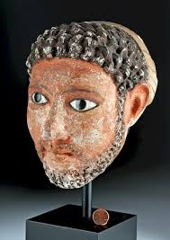 Romano-Egyptian Stucco Head of a Man w/ Glass Eyes sold at auction