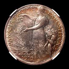 1915 S Pan Pacific 50c Ms Silver Commemoratives Ngc Treasure Island Numismatics Coins