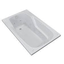 Universal Tubs Coral Diamond Series 5 Ft Left Drain Rectangular Drop In Whirlpool And Air Bath Tub In White Hd3660edlx Drop In Bathtub Whirlpool Tub Whirlpool Bathtub
