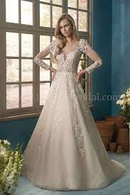 Jasmine Bridal Bridal Gowns Illusion Neckline Wedding Dress Tulle Wedding Dress