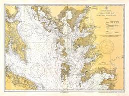 Vintage 1934 Nautical Chart Of Chesapeake Bay Historical