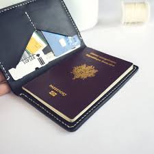 Passport Holder In Black Leather Porte Passeport Pochette Passeport Passeport