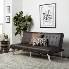 < image 1 of 9 >. Abbyson Jackson Dark Brown Leather Foldable Futon Sofa Bed Overstock 9829796