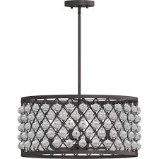 Volume Lighting 4 Light Indoor A Bronze Drum Cylinder Pendant Chandelier Orb Sphere Globe Glass Beads Balls Poms Accents Candelabra V3244 79 The Home Depot