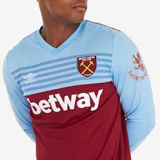 The official facebook page for west ham united. Umbro West Ham 19 20 Heimtrikot Langarm Weinrot Vista Blau Brilliant Weiss Herren Fanbekleidung Trikots Pro Direct Soccer