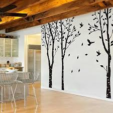 I think what makes birch so popular in decorating is that it is naturally rustic and yet so clean and bright with its smooth white bark. Beautiful Tree Wall Decal Vinyl Wall Art Decor For Nursery Kids Rooms Bedroom Living Room Mairgwall Set Of 3 Birch Trees With Flying Birds Wall Stickers Kids Furniture Decor Storage Toys