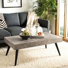 Safavieh Cedric Light Gray Black Coffee Table Cof7007a The Home Depot Grey Wood Coffee Table Mid Century Modern Coffee Table Modern Coffee Table Decor