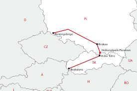 Karte von slowakei mit der hauptstadt bratislava (= pressburg). Berggipfel In Polen Slowakei Mit Bratislava Krakau