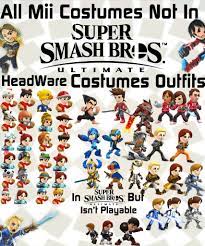 There are numerous ways to unlock new outfits and headgear. Missing Mii Costumes Super Smash Brothers Ultimate Know Your Meme