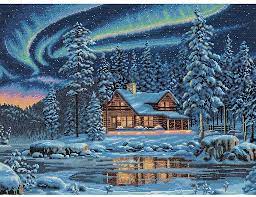 This pattern is the second cross stitch pattern in a three part series by tiny modernist. Dimensions 35212 Aurora Cabin Counted Cross Stitch Kit Multi Colour Amazon Co Uk Kitchen Home