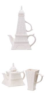 Black And White Teapot On Kardashians I Liked This Design On Fab Eiffel Tower Tea For One Set Tea Pots Tea Tea Set