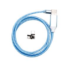 Cablu De Incarcare Cu Flux Luminos Albastru Mst Premium Conectori Metalici Din Aluminiu Invelis Protector Din Tpe Pentru Telefon Sau Tableta Android Usb Usb C 5v 3a 1m Led Emag Ro