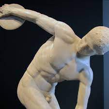 Who was the first sculptor to model a discus thrower? Discobolus Of Myron On Art And Aesthetics