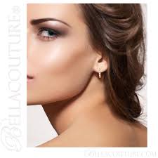 NEW) BELLA COUTURE CORINA Diamond 14K Yellow Gold Graduated Bezel Set Hoop  Earrings (1/4 CT. TW.)