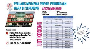 Lot Kedai Arked Munawir Untuk Disewa Pejabat Mara Daerah Seremban Facebook