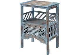 Zowen Blue Accent Table Accent Tables Colors Distressed End Tables Accent Table Coastal Living Room Furniture