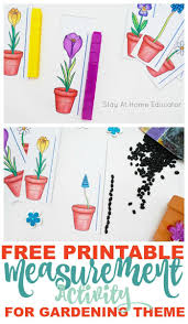 A Flower Themed Measurement Printable For Preschoolers Math Activities Preschool Spring Math Activities Measurement Activities Preschool