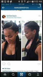 Four Braids Two On Each Side Natural Hair Styles Cornrow Hairstyles Fake Hair