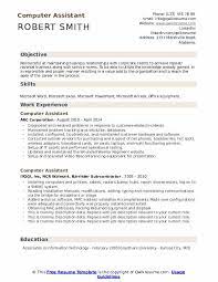 Information technology resume examples for 2021 with actionable guide and it resume writing tips. Computer Assistant Resume Samples Qwikresume