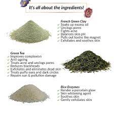 It doesn't whiten your skin in just a couple of days. French Green Clay Green Tea Face Mask Detan Blackhead Removal