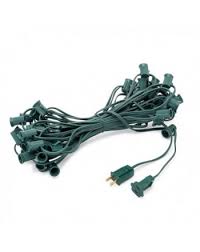 C7 Christmas Light String Patio Event Lighting 50 Green Cord 12 Socket Spacing E12 Green Cx126foyg5b