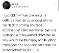 I Love My Bucky But Leave Brie Larson Alone Captain Marvel Marvel Marvel Avengers