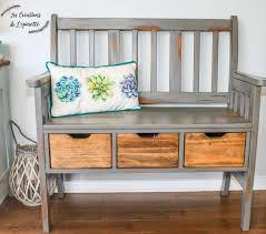 Relooking Meuble Banc Avec Tiroirs Gris Fonce Et Bois Home Decor Furniture Decor