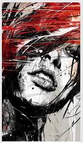 Beautiful Black And Red Paintings Cool Black White And Red Artwork Of A Girl By Russell Mills Portraits Pop Art Oeuvre D Art Fond Pop Art