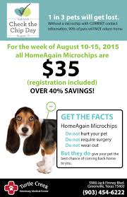 Microchip Your Pet Next Week In Honor Of Check The Chip Day We Will Be Offering A 40 Savings On Microchips And Registration Call Us At Turtle Creek V Perros