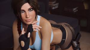 women, Lara Croft (Tomb Raider), bent over, cleavage, video game  characters, ass, looking at viewer, braids, girls with guns, digital art, Tomb  Raider, gun, fingerless gloves, gloves, CGI | 1920x1080 Wallpaper -