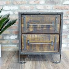 Industrial Metal Wood Bedside Table In 2020 Vintage Industrial Furniture Industrial Furniture Vintage Industrial