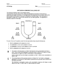 Diffusion can occur across a semipermeable membrane; Diffusion And Osmosis Challenge Key Fill Online Printable Fillable Blank Pdffiller