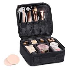 Waterproof Makeup Travel Bag With Adjustable Divider Black Walmart Com Makeup Brush Bag Makeup Bags Travel Makeup Bag