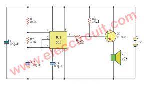 Timer ic 555 has many possibilities to entertain electronic engineers and make productive in electronic circuit designs. 5 Circuits Of 555 Alarm Sound And Tone Generator Eleccircuit Com