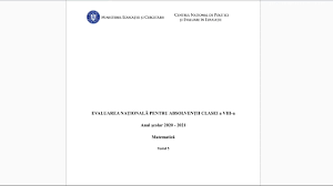 Agenţia naţională pentru curriculum şi evaluare. Evaluare Nationala 2021 Testul 5 Teste Antrenament Clasa A 8 A