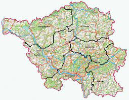 Cities, places, streets and buildings on the sattellite photo map. Saarland Map Full Size Gifex
